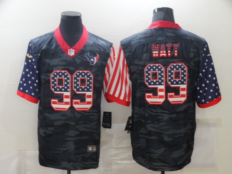 Men's Houston Texans J.J. Watt #99 Gray Camouflage Jersey
